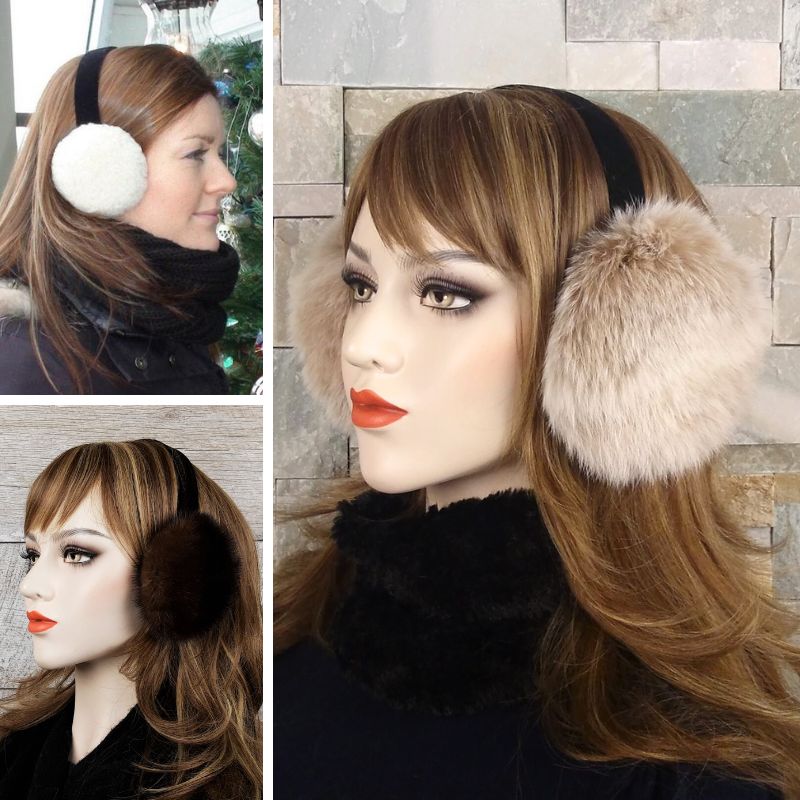 Fur earmuffs for women