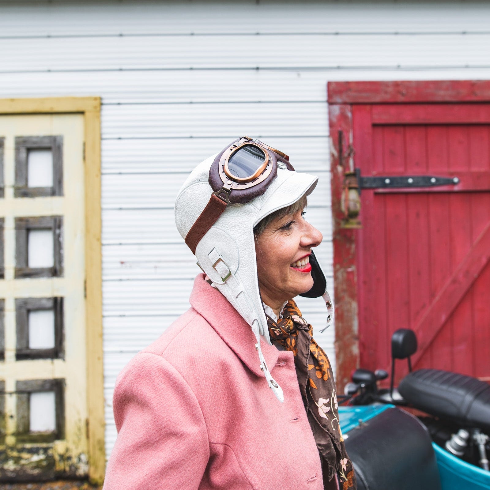Womens leather aviator hats and caps