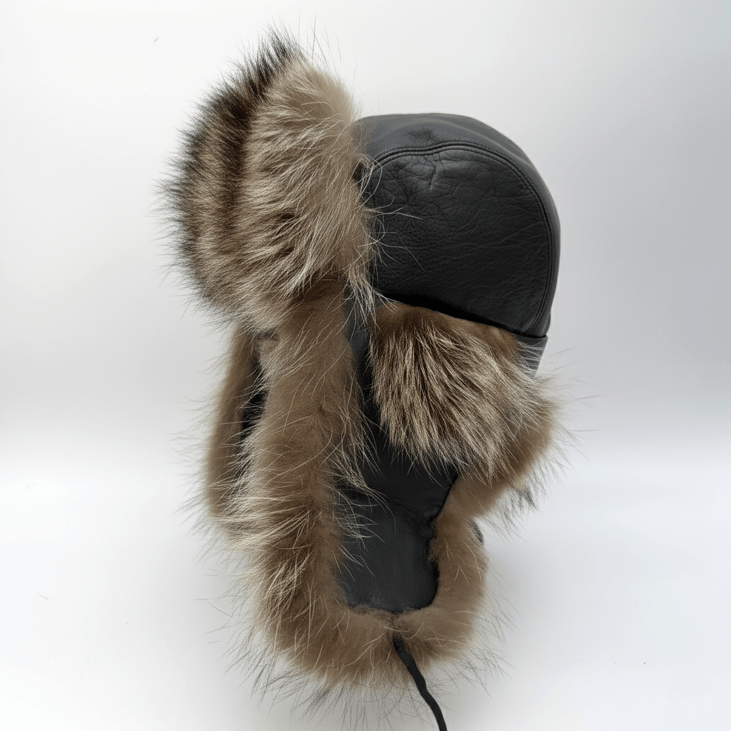 Raccoon Fur Trapper Hat