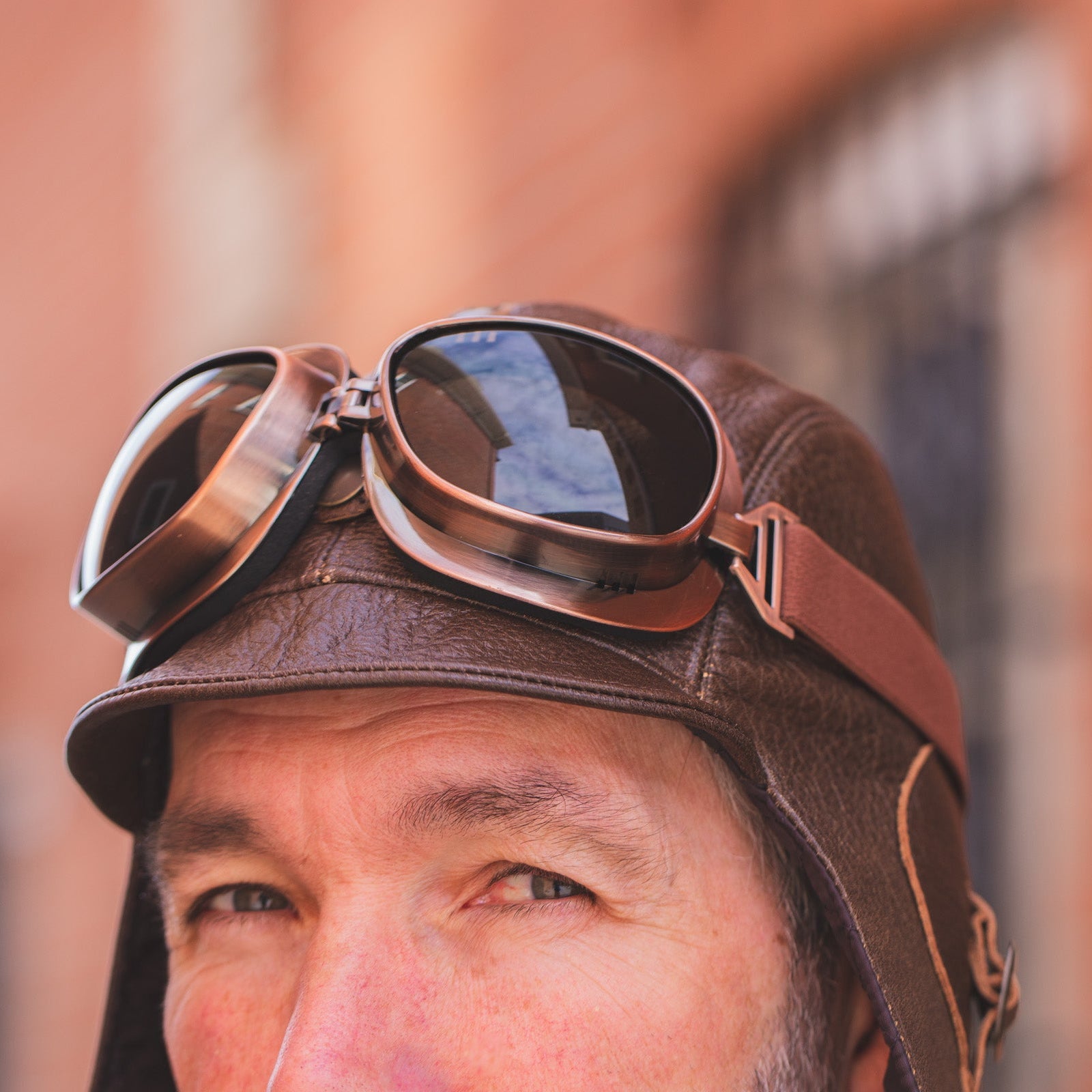 Chapeau aviateur en cuir marron - Modèle Simon