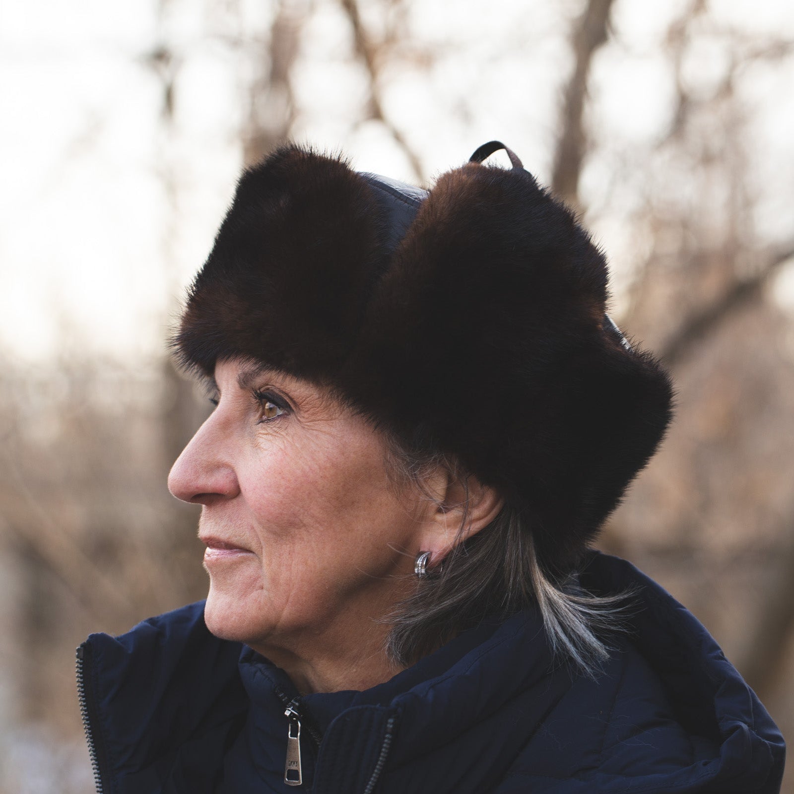 Mink Fur Russian Ushanka Hat for Women