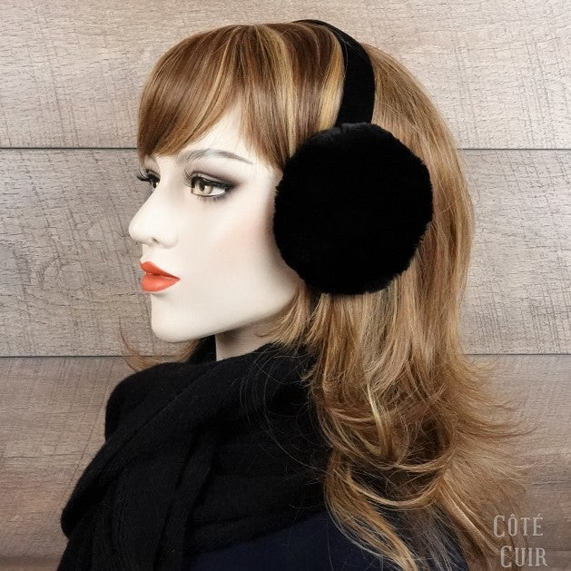 Black fur earmuffs