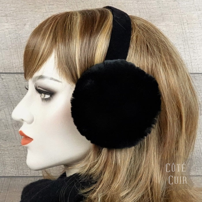 black fur earmuffs