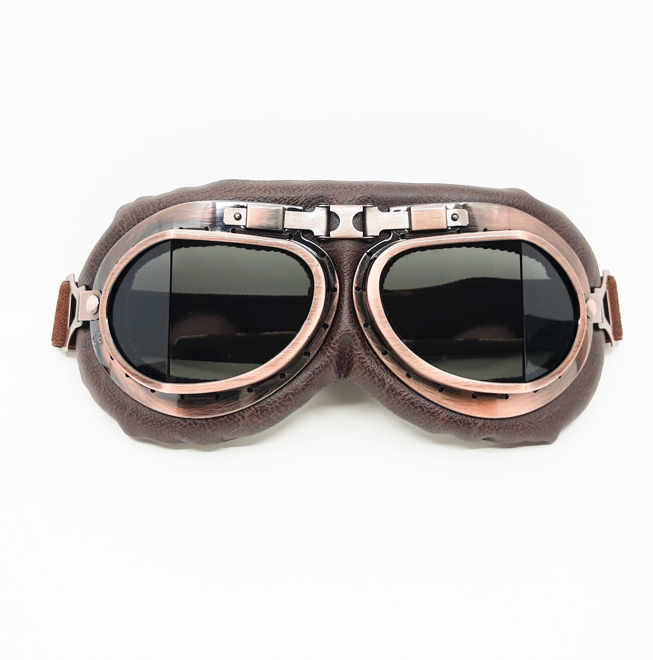 brown goggles (TransparentLen01) Brown Vintage Motorcycle Goggles Motorbike Glasses Retro Helmet Cycling