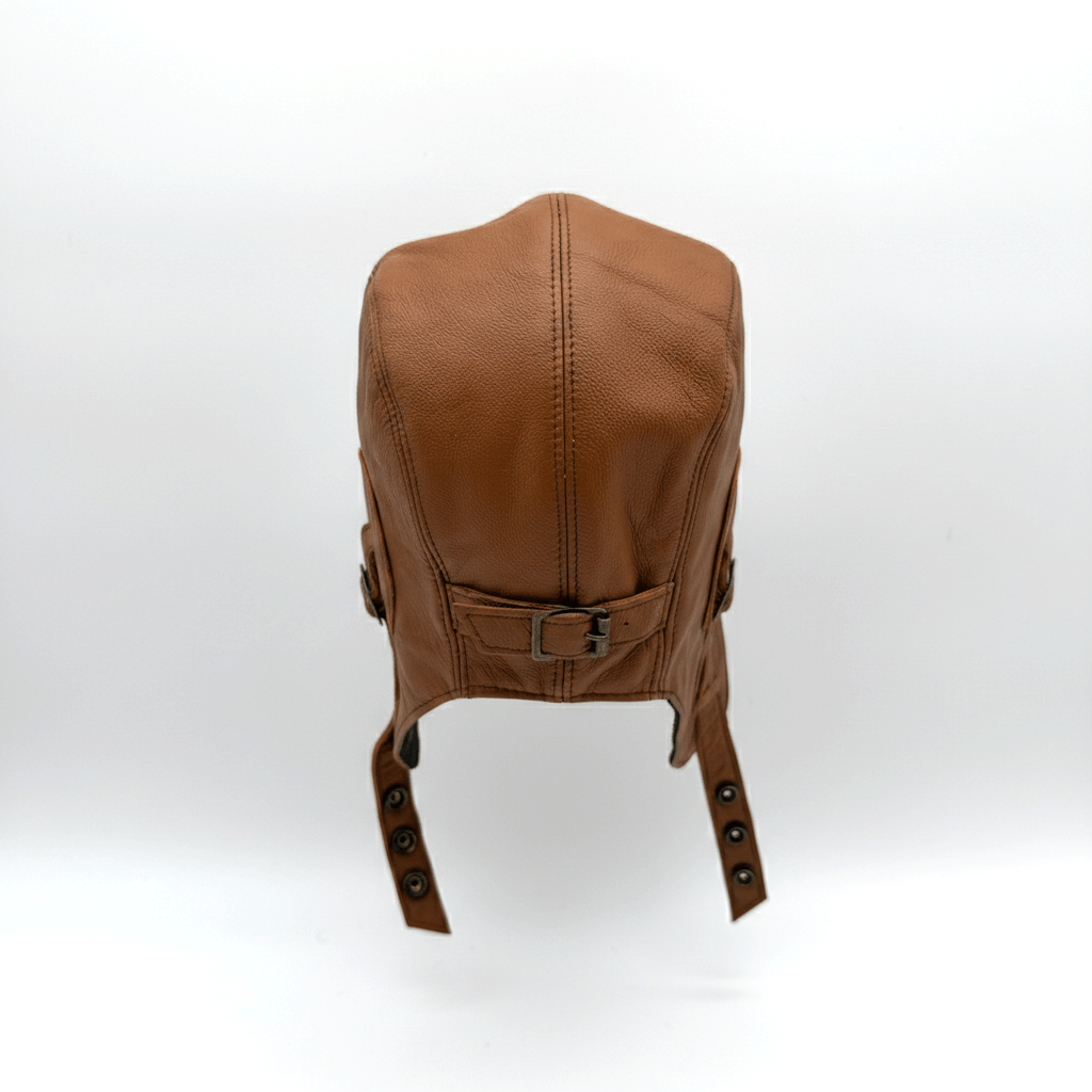 Cognac Leather Aviator Hat – Simon Model