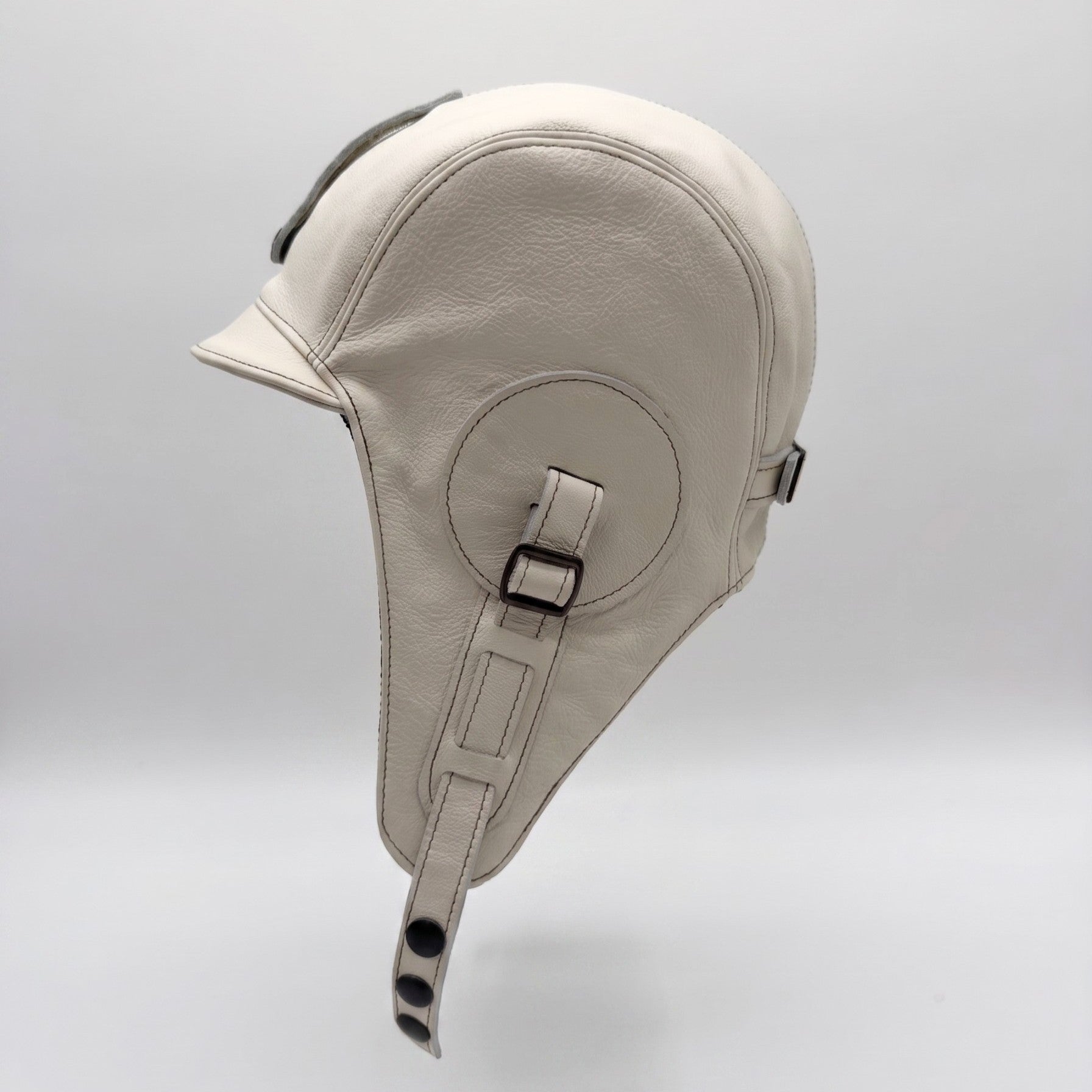 Cream Leather Aviator Hat – Simon Model