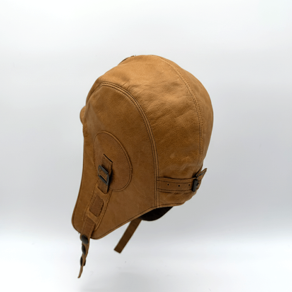 Tan Leather Aviator Hat - Simon Model