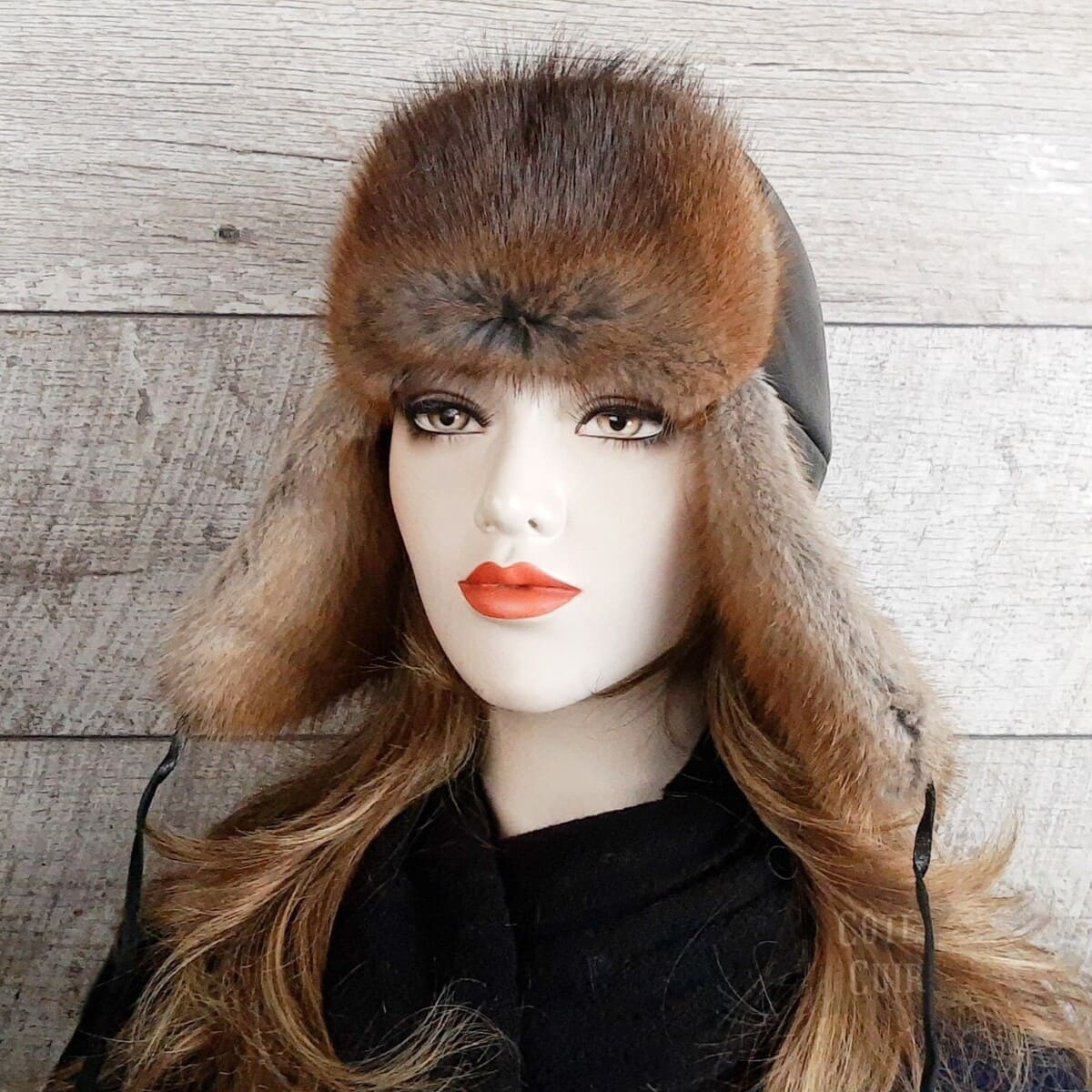 womens muskrat trapper hat