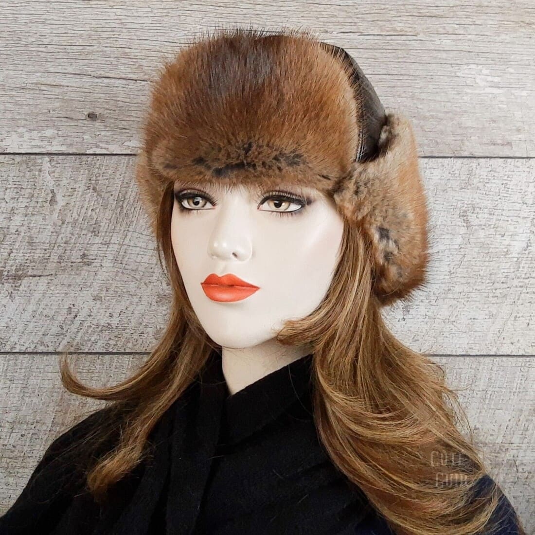 police muskrat ushanka hat