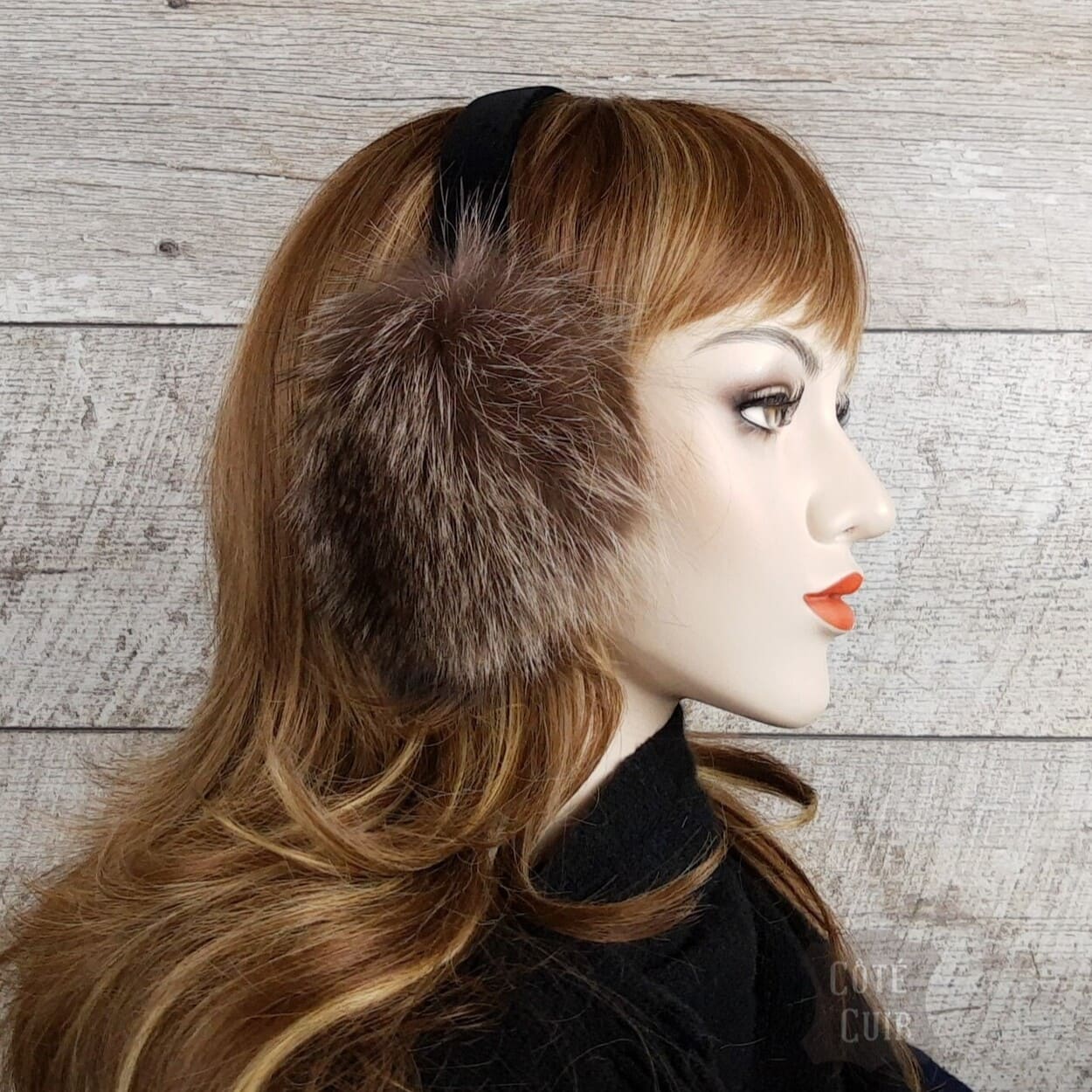 Raccoon fur earmuffs