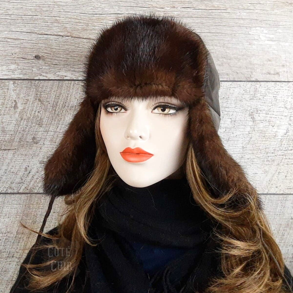 real mink fur trapper hat