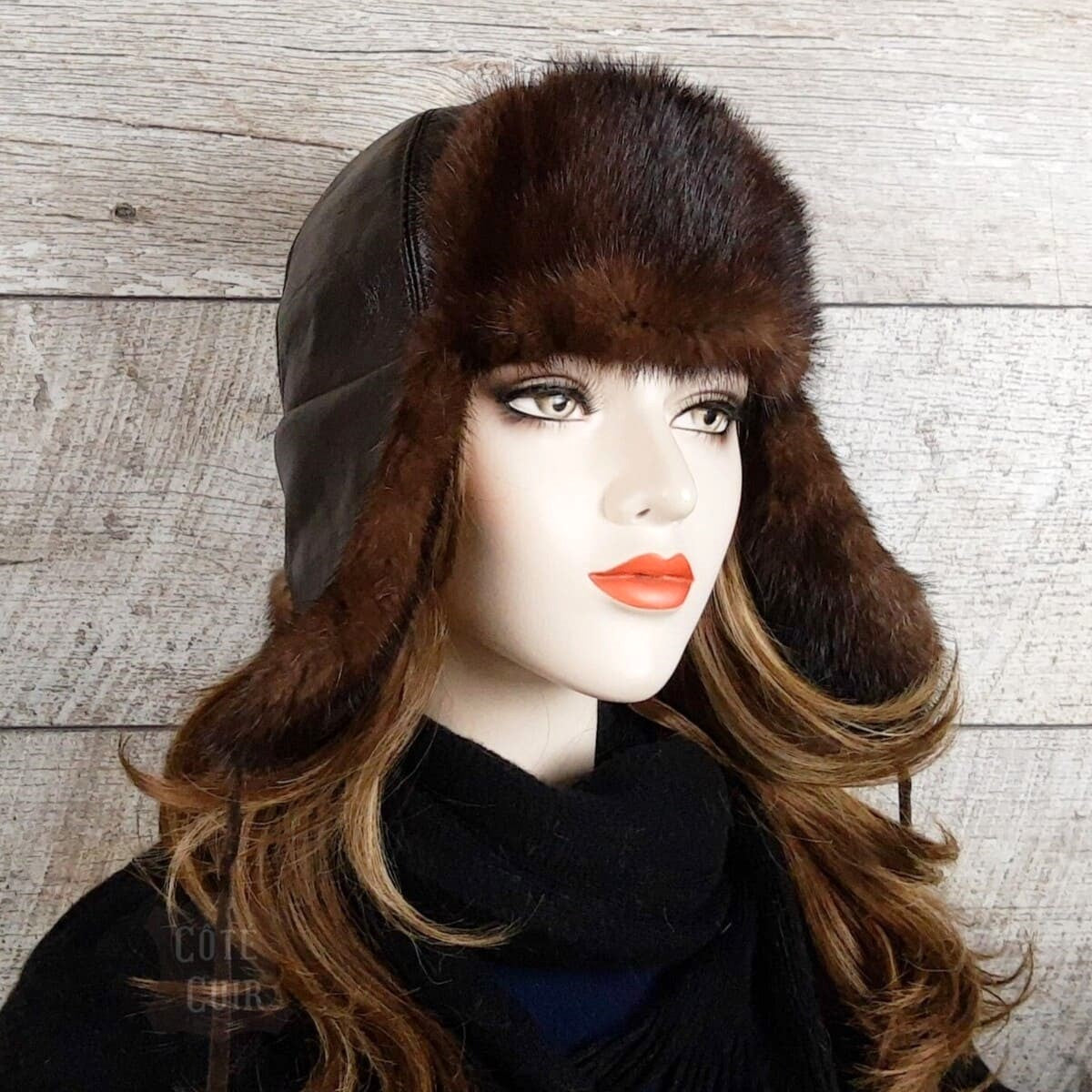 real mink fur trapper hat