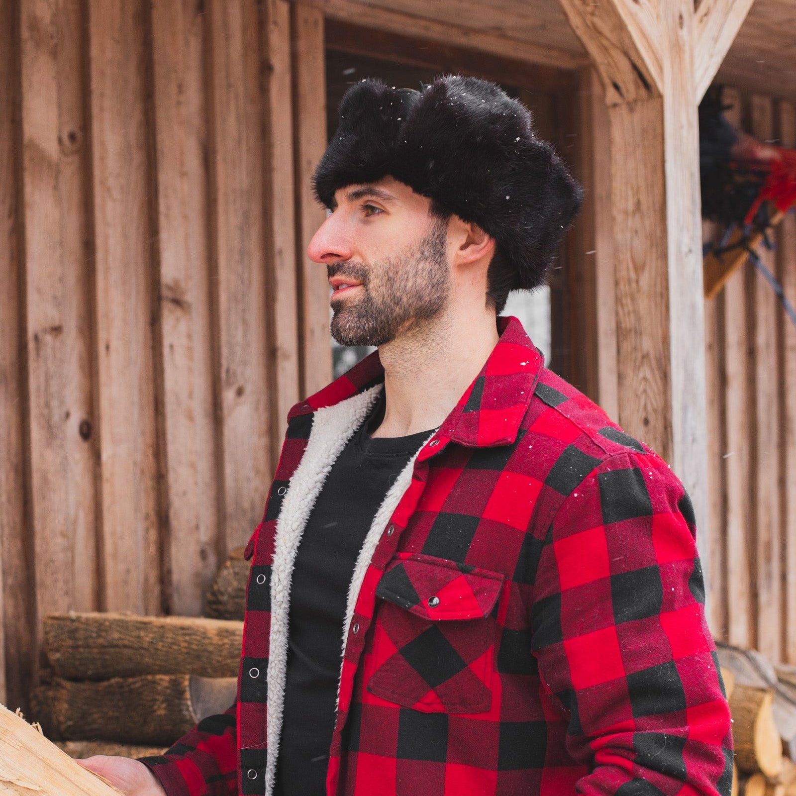Additional view of Recycled Mink Fur Russian Ushanka Hat for Men