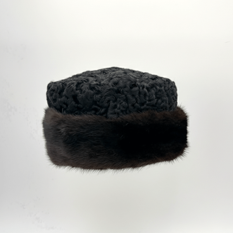 Vintage Mink Hat Black Vintage Real Mink Fur Winter Hat 70s, Stylish Unworn Warm  main image 4