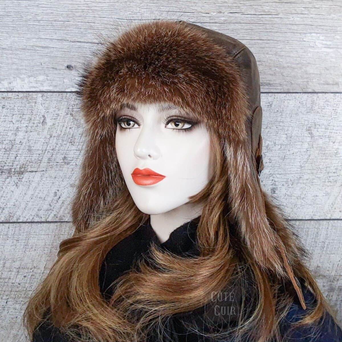 recycled raccoon fur hat