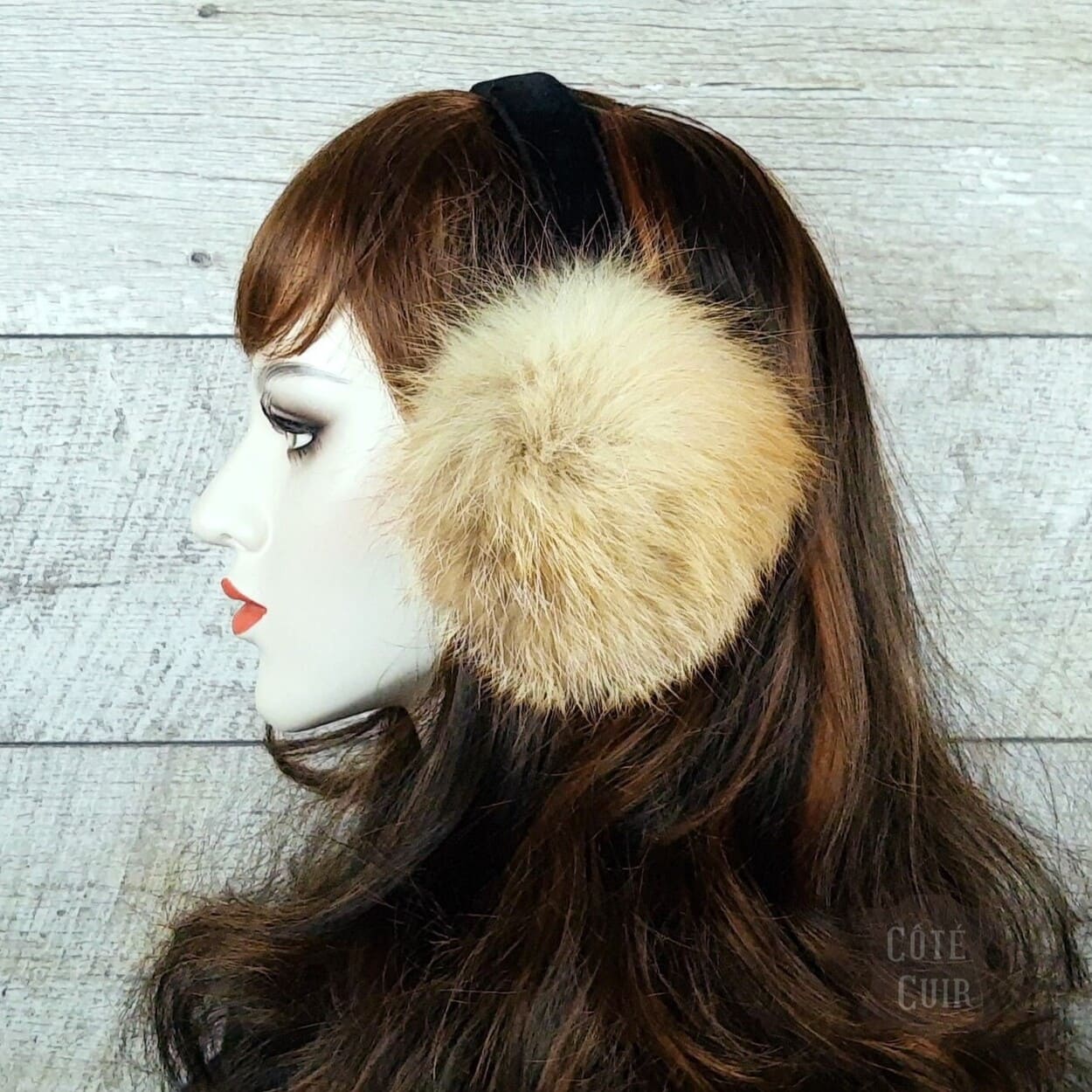 Red fox fur earmuffs
