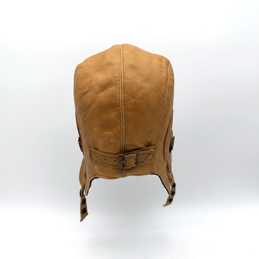 Tan Leather Aviator Hat - Simon Model