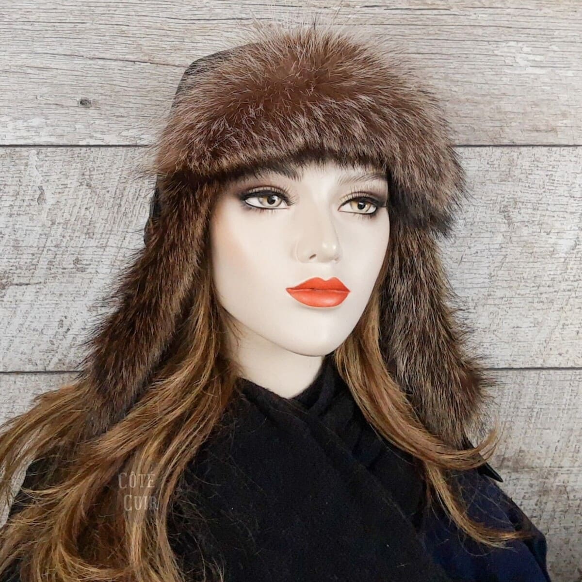 womens real fur hat