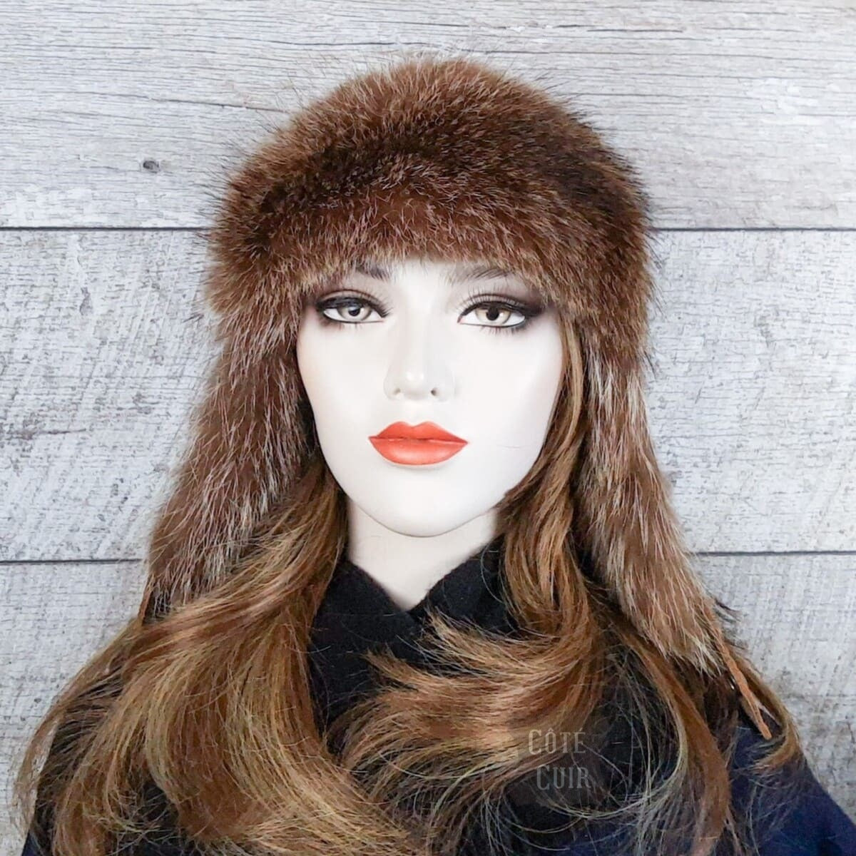 womens real fur hat