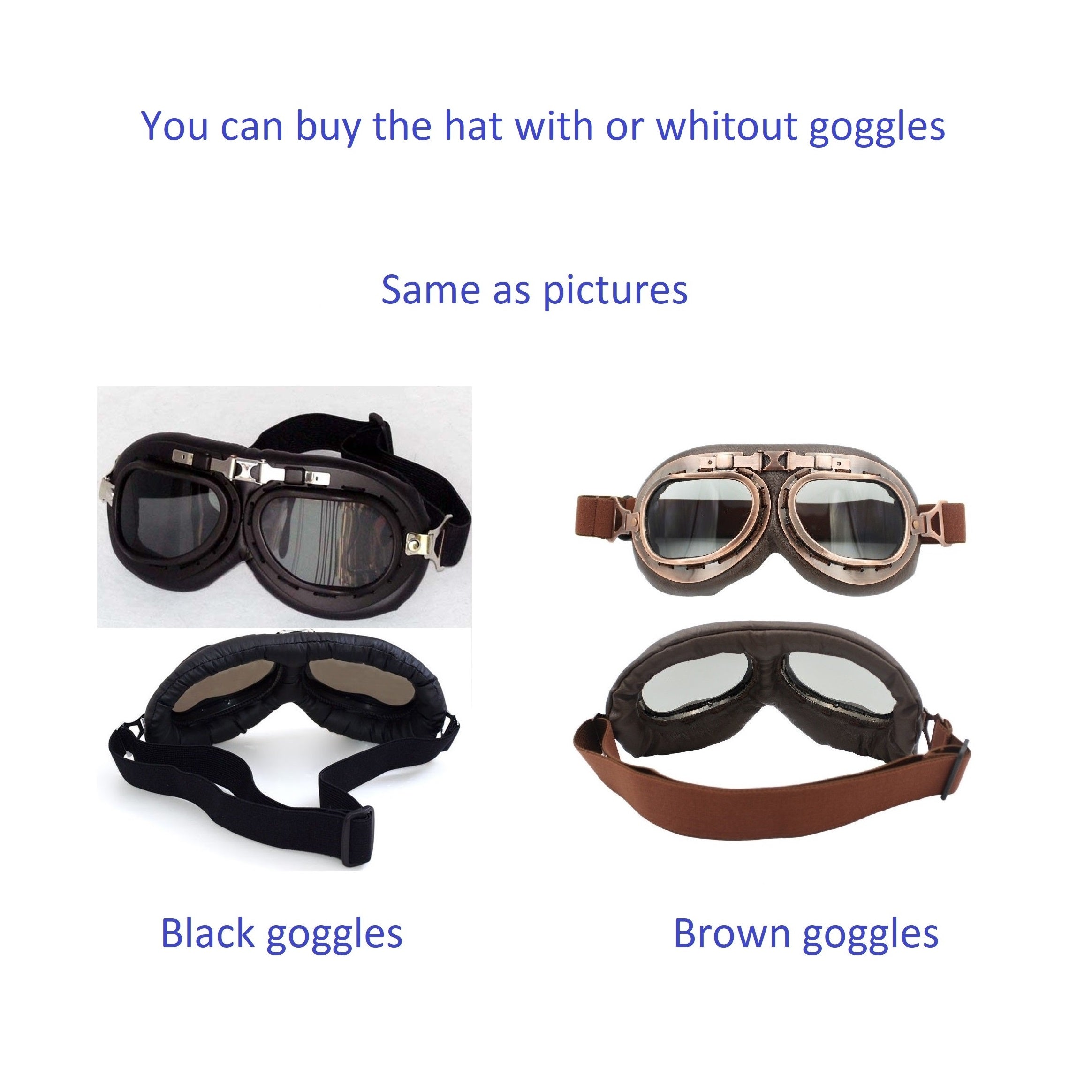 Tan Leather Aviator Hat - Simon Model