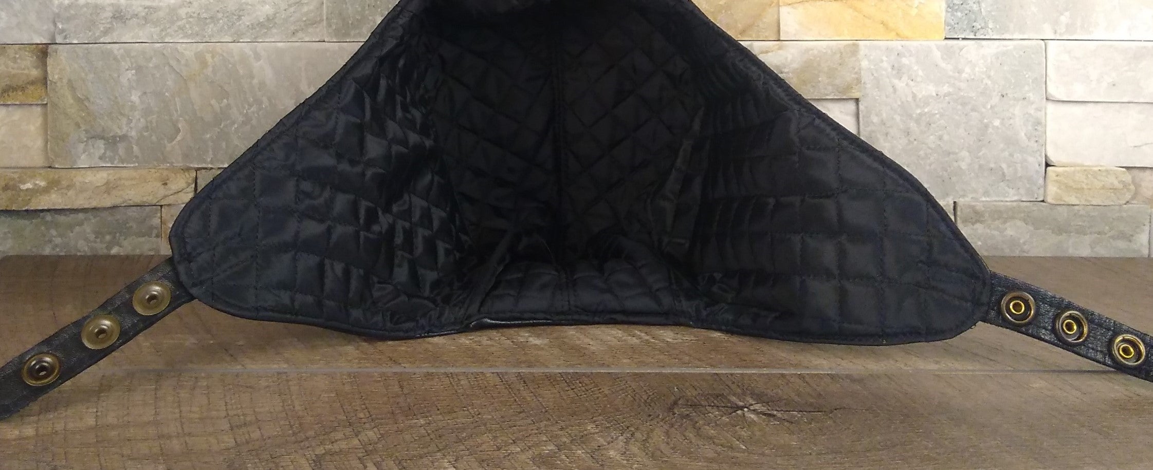 Black Leather Aviator Helmet - William Model without Visor