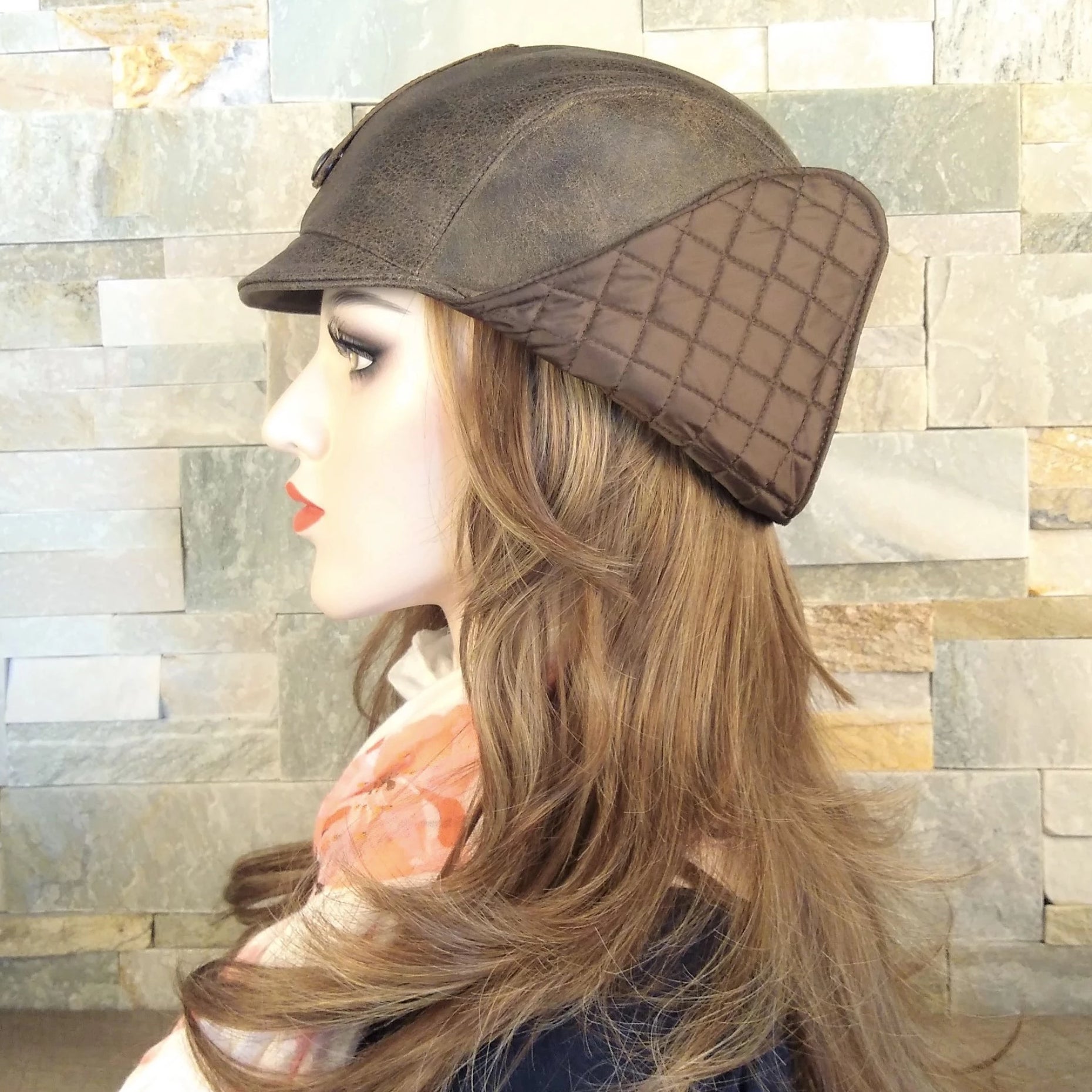 leather aviator cap