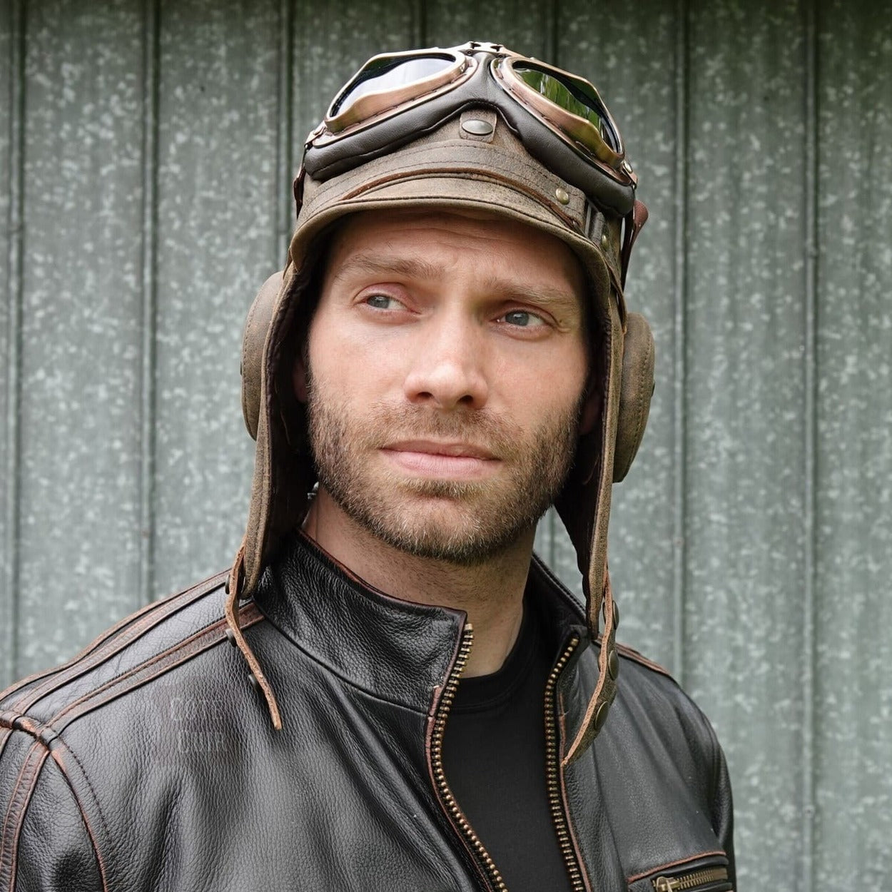 Aviator helmet and goggles