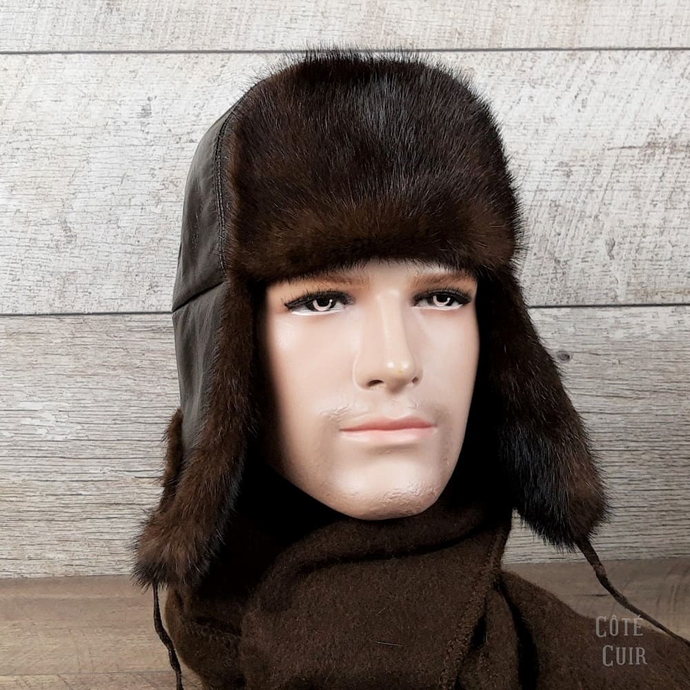 Mink Aviator hat made in Canada