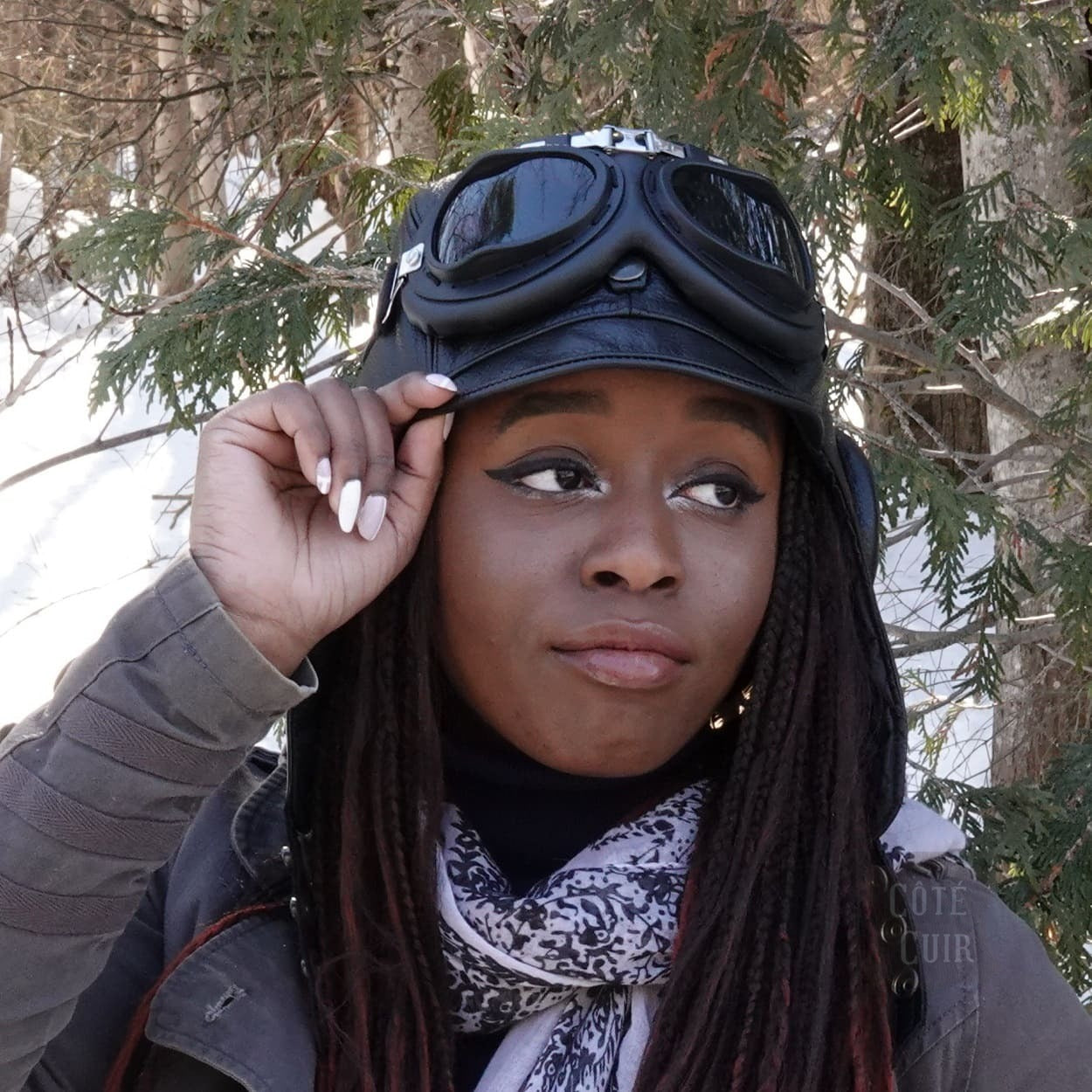 black aviator goggles vintage