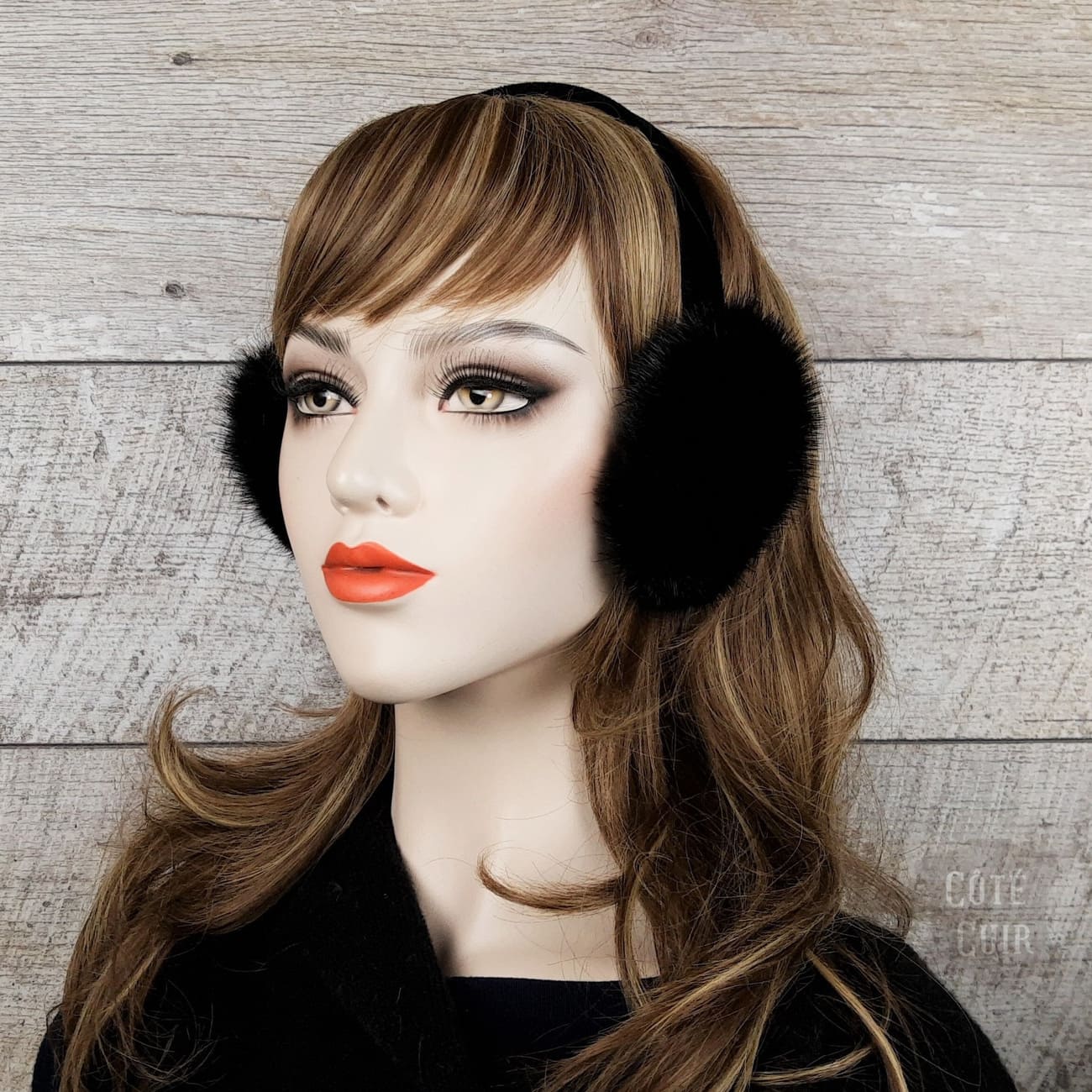 Black Fur Earmuffs
