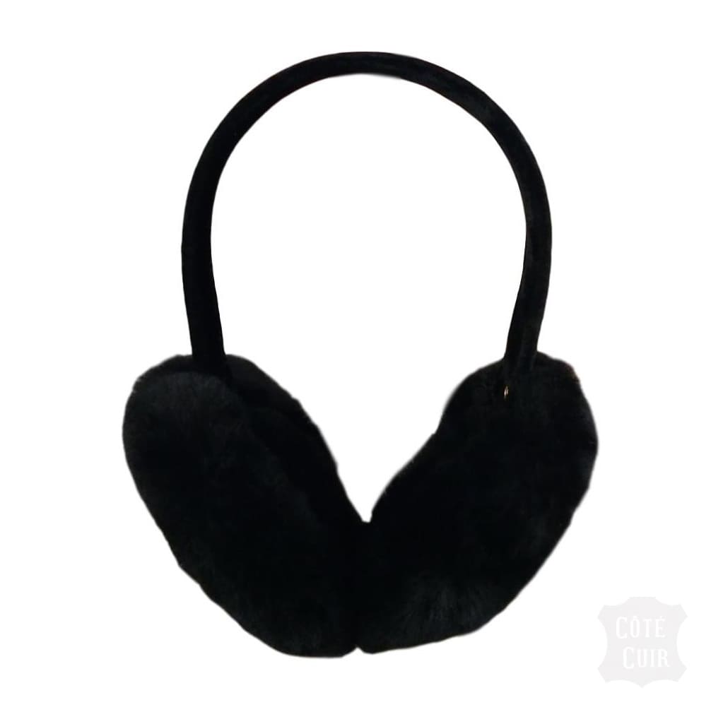 black sheepskin earmuffs
