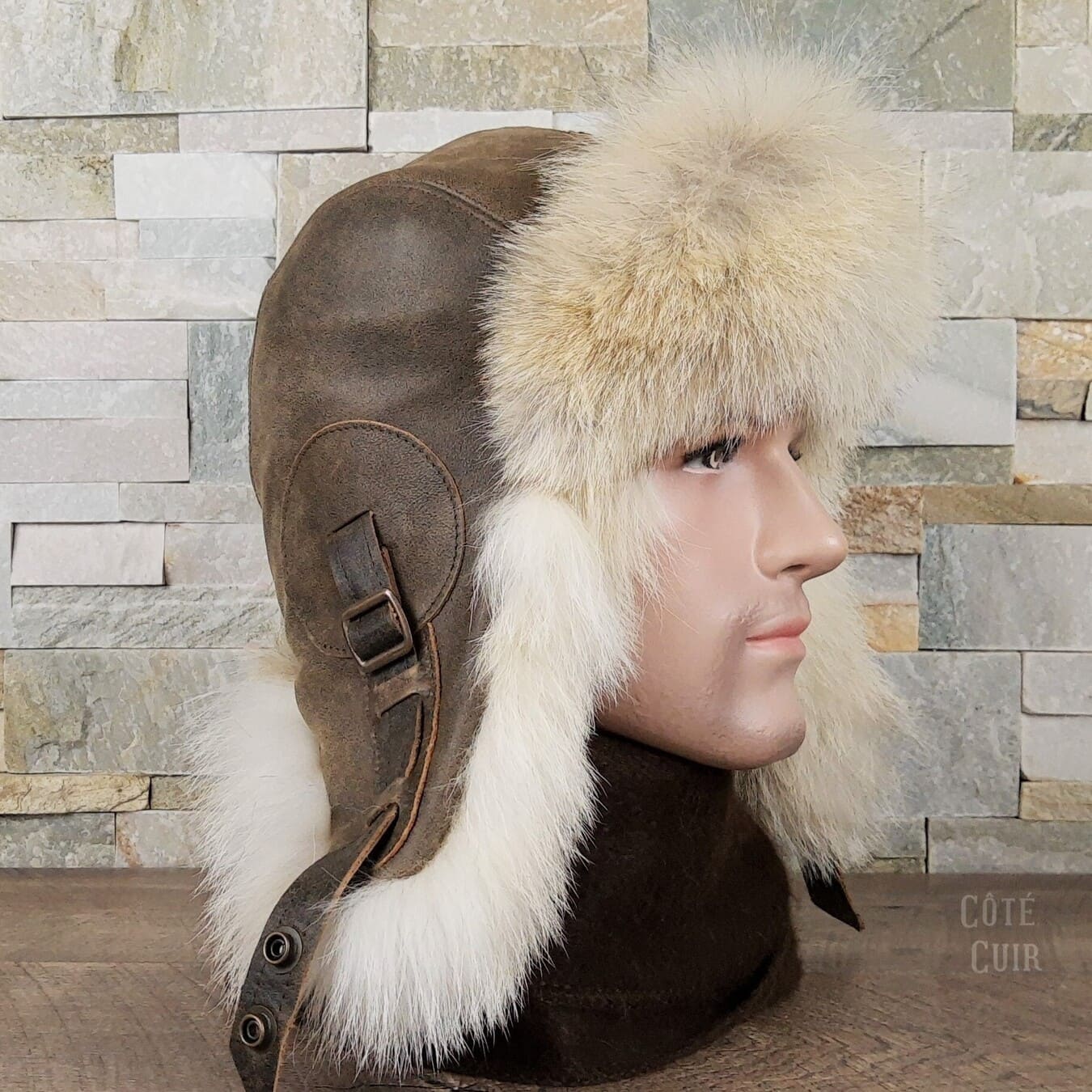 Coyote trapper aviator hat