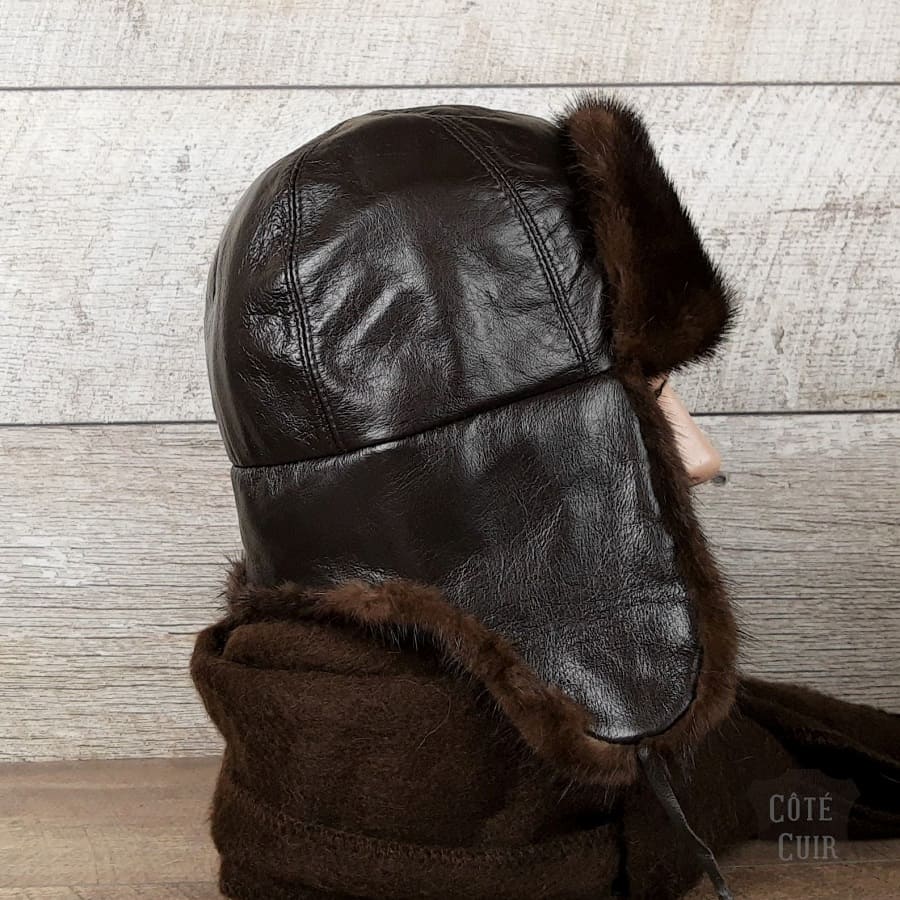 Mink fur earflaps fur hat