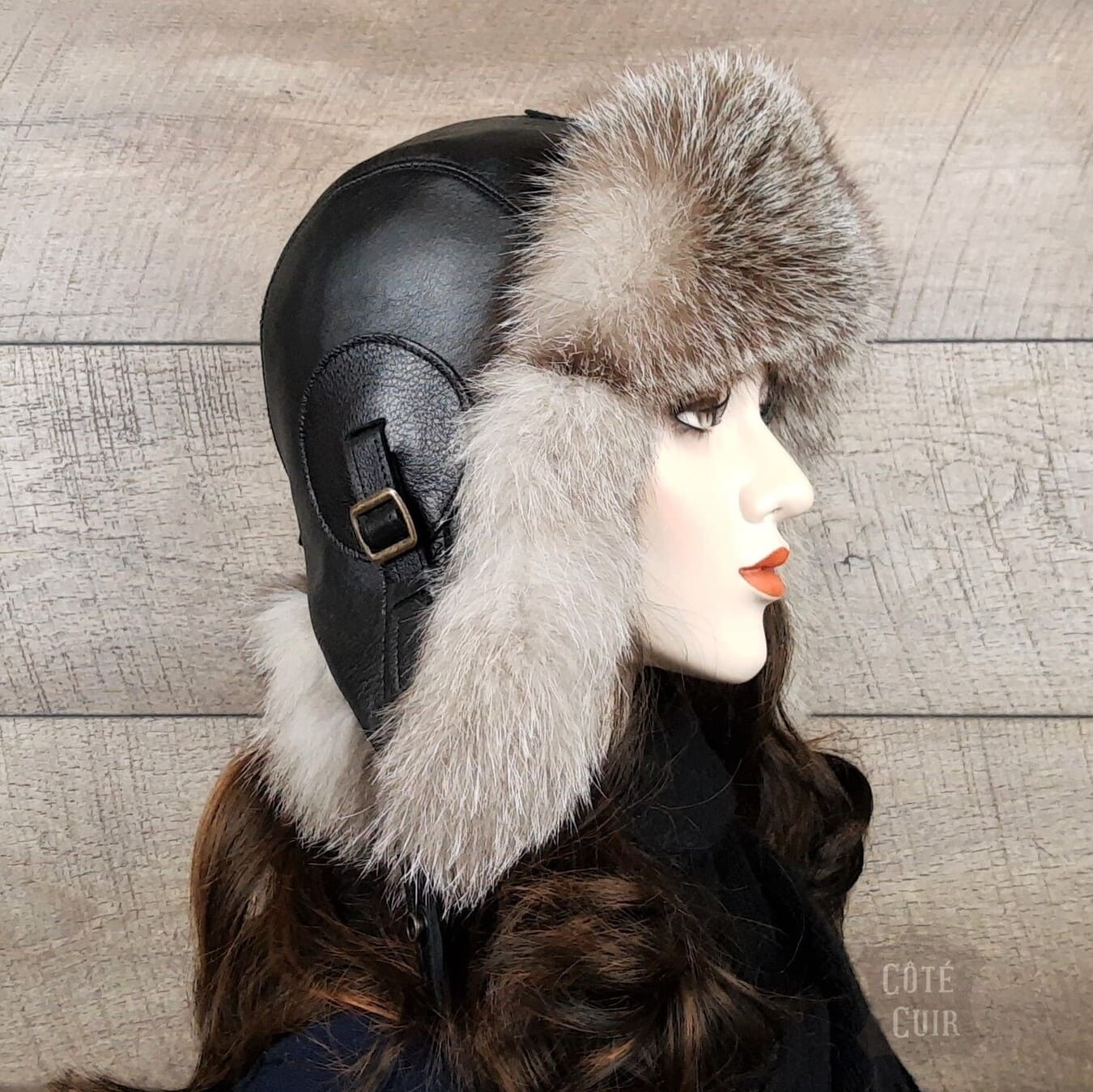 fox fur aviator hat