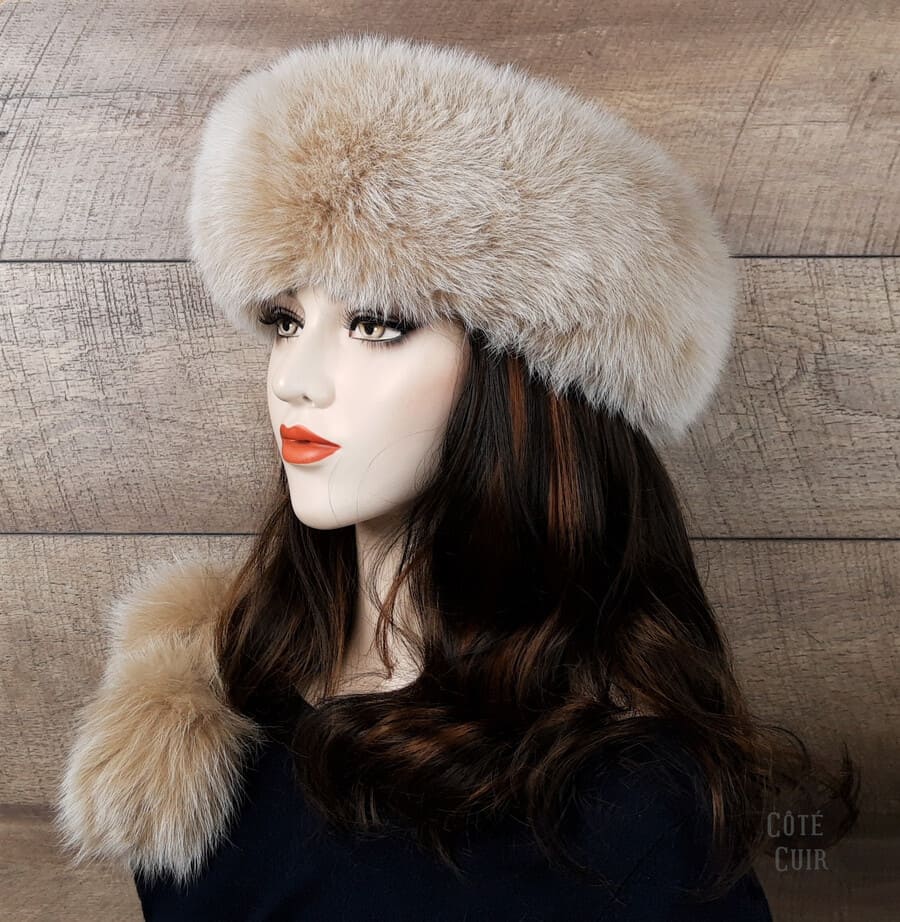Fox fur headband