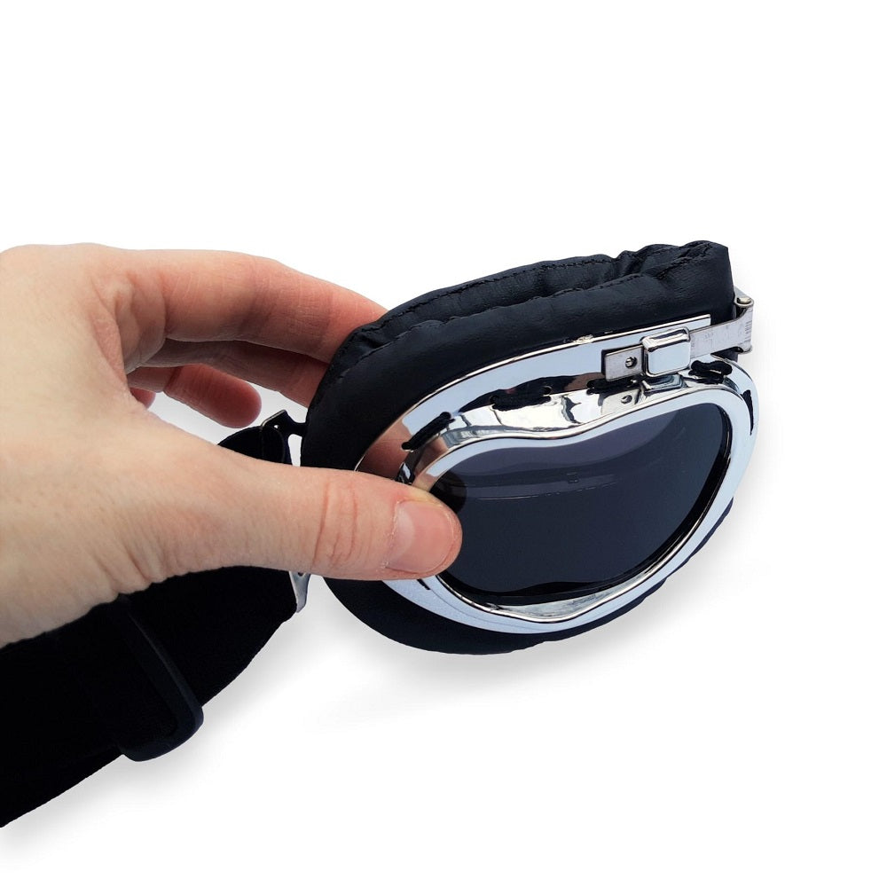 Additional view of Chrome Vintage Aviator Goggles