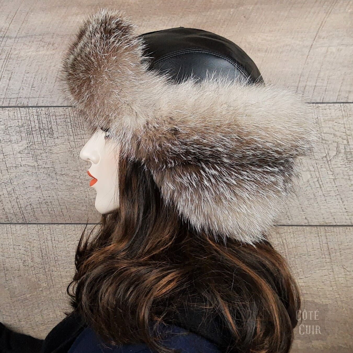 indigo fox fur hat