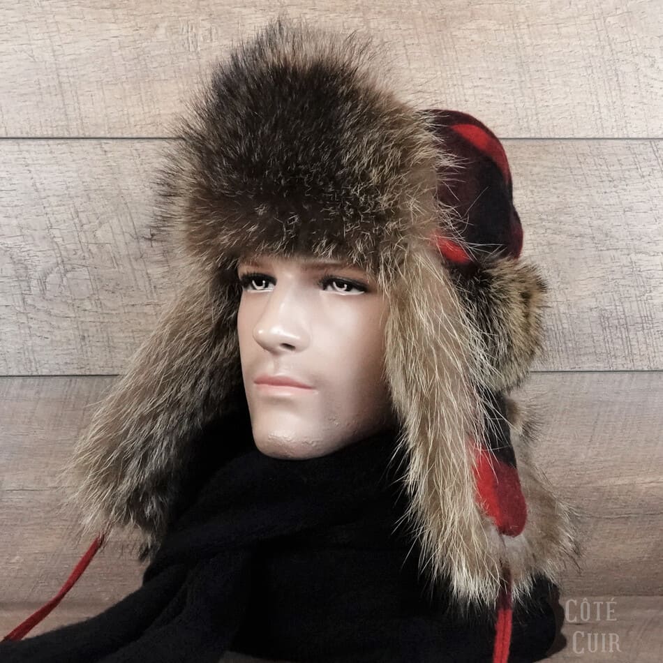 Real fur trapper hat