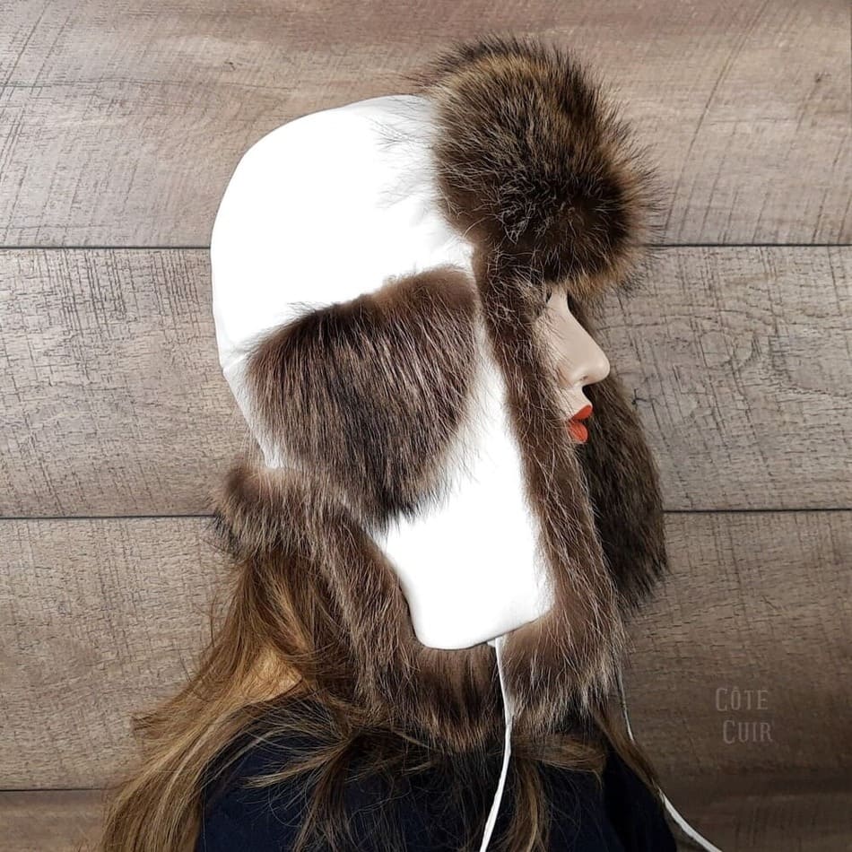 Real fur trapper hat