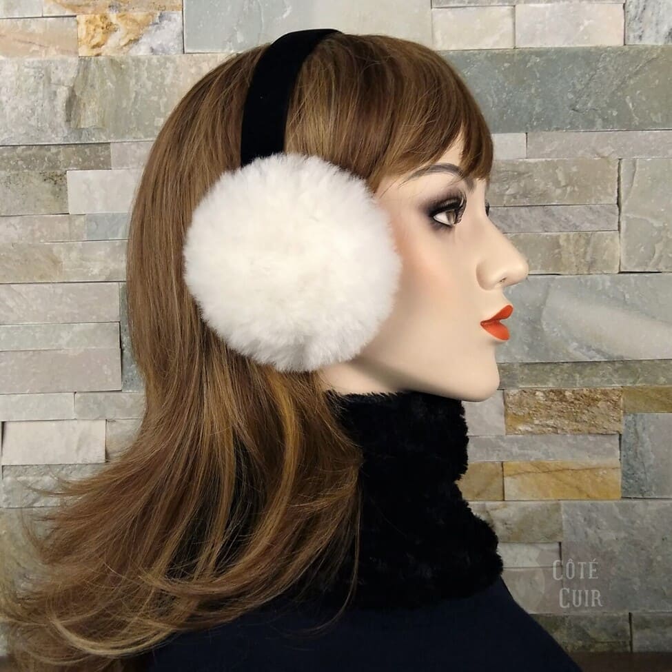 White Sheepskin Earmuffs
