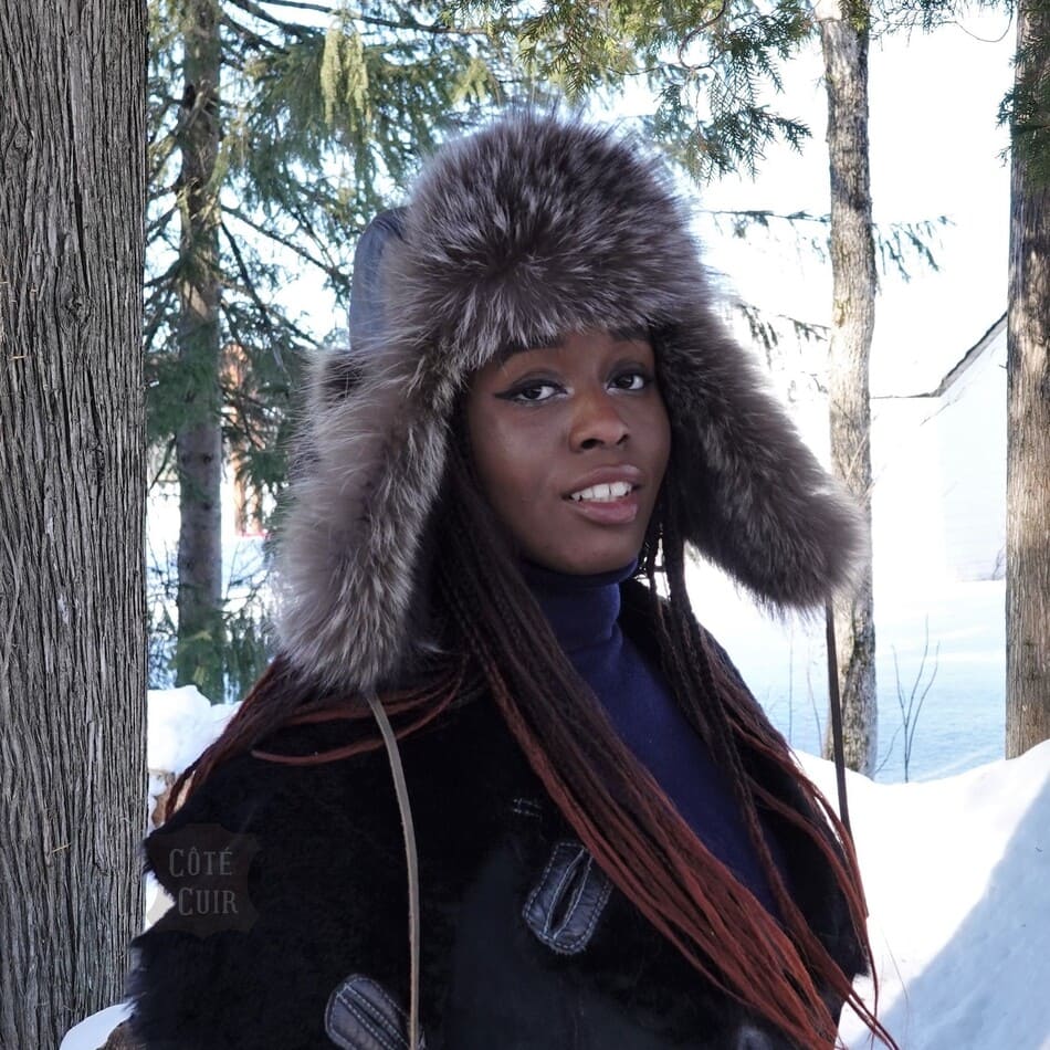 Women's fur trapper hat