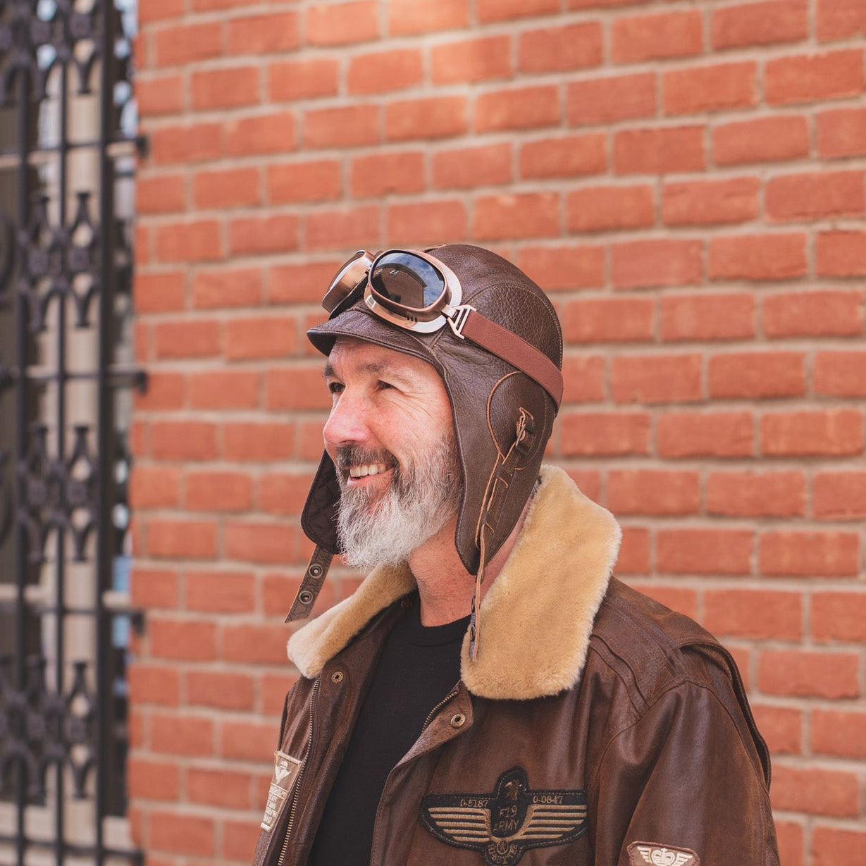 Chapeau aviateur en cuir marron - Modèle Simon