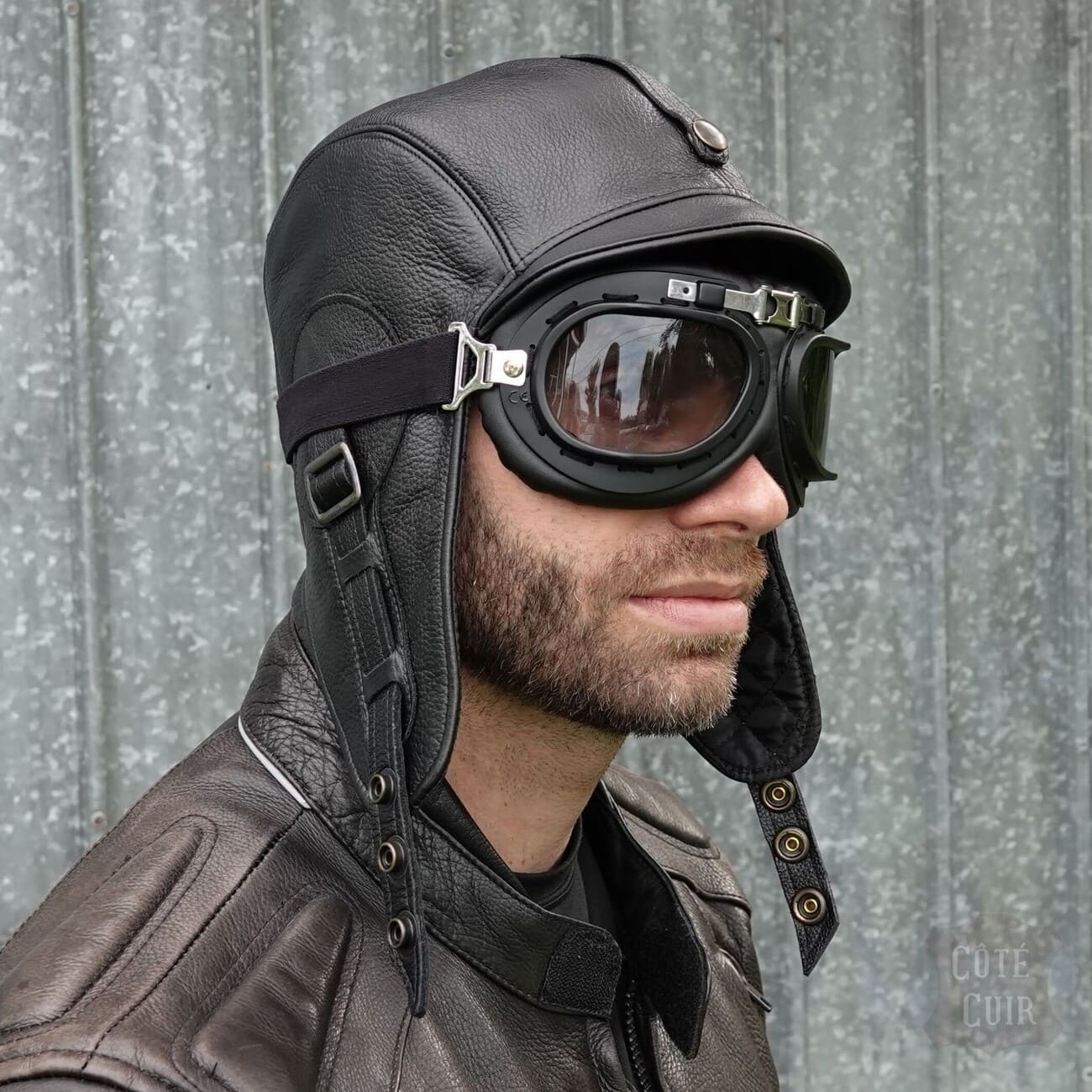 Black Vintage Aviator Goggles  Pilot & Motorcycle Goggles – Cote