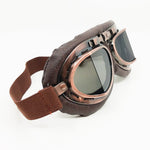 Brown and Copper Vintage Aviator Goggles - Peripheral Vision