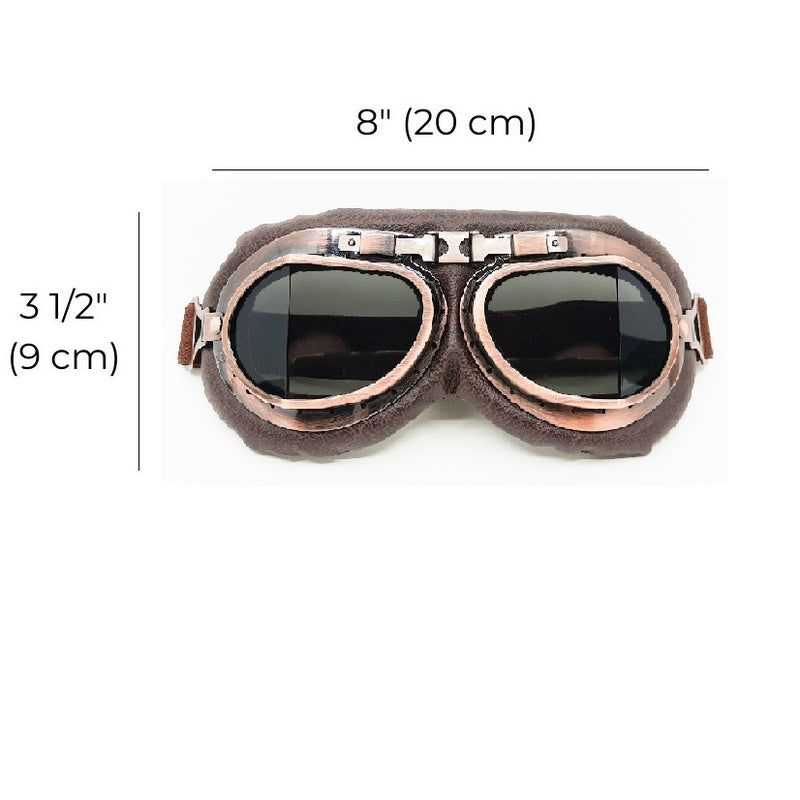 Brown and Copper Vintage Aviator Goggles - Peripheral Vision