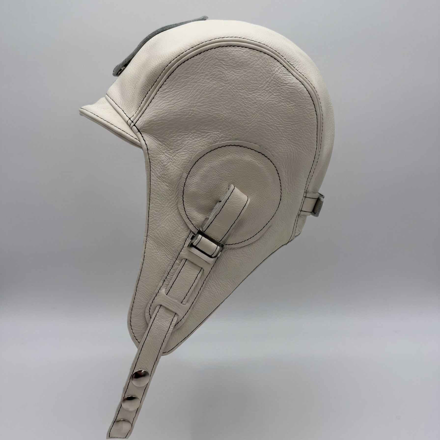 Cream Leather Aviator Hat – Simon Model