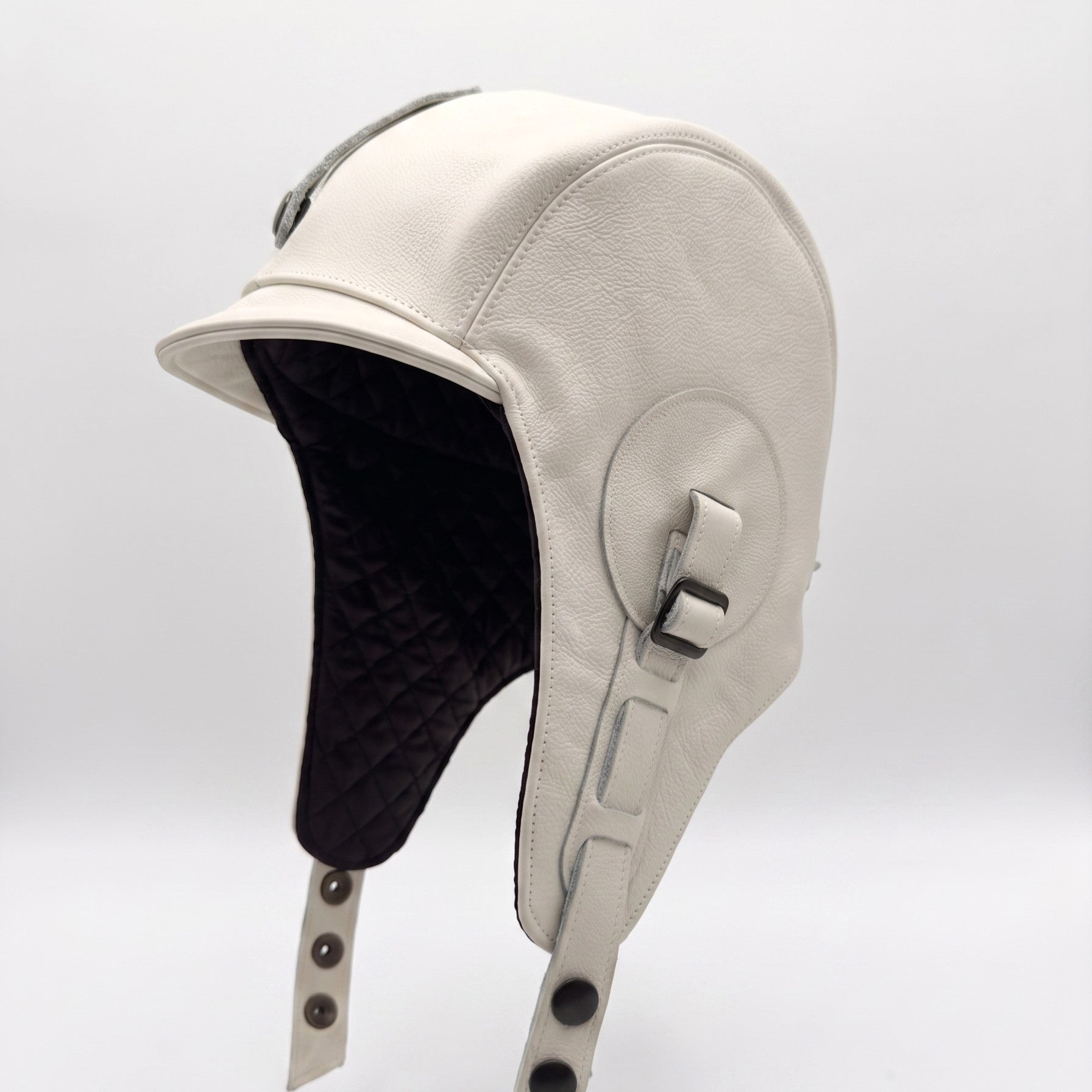 Cream Leather Aviator Hat – Simon Model
