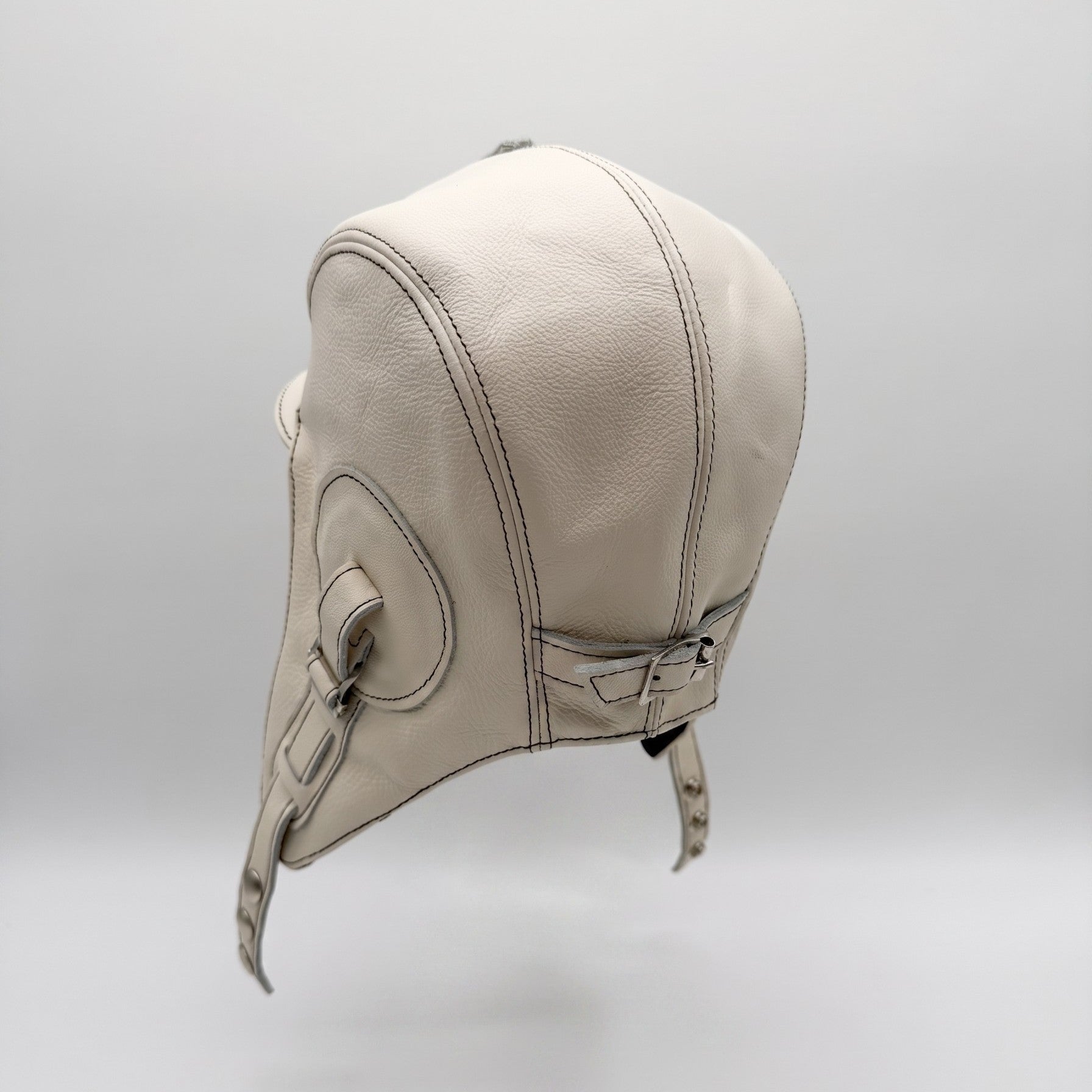 Cream Leather Aviator Hat – Simon Model