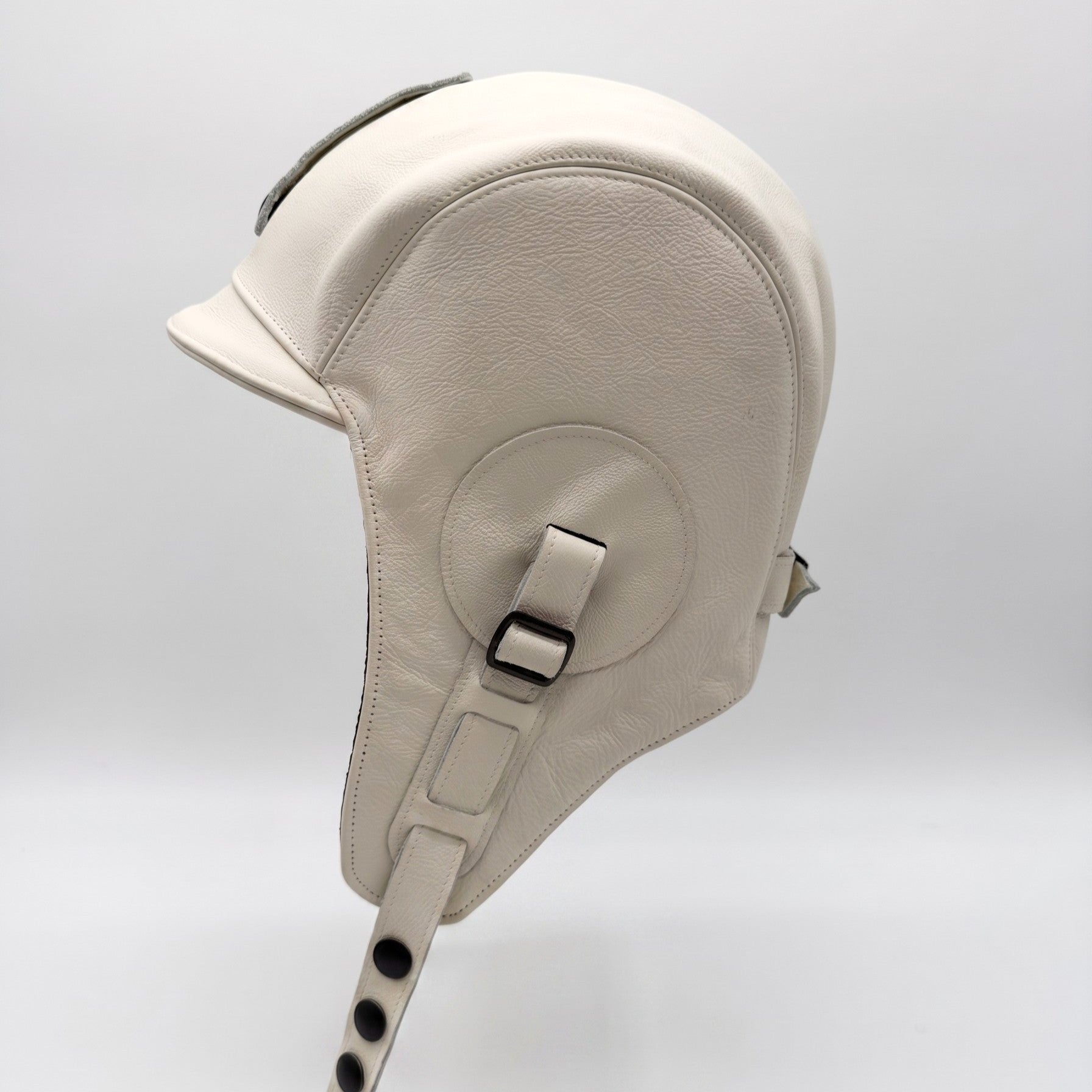Cream Leather Aviator Hat – Simon Model