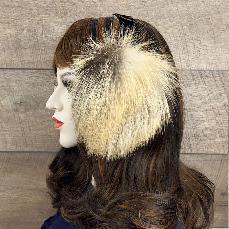 cross fox fur earmuffs recycled